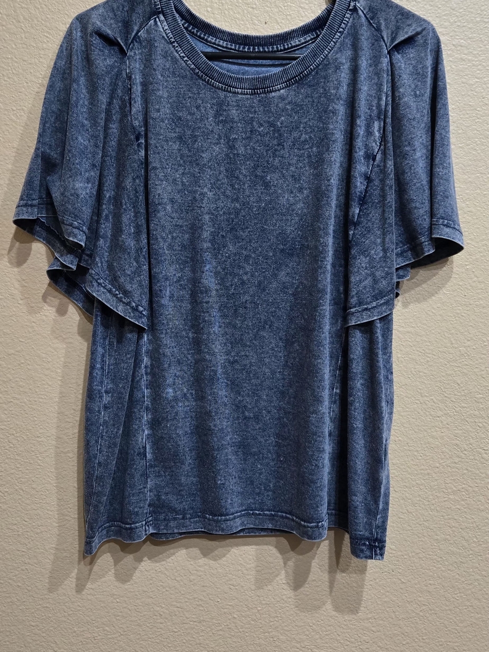 Washed Blue Short Sleeve Top
